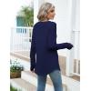 Zeagoo Women’s Casual Long Sleeve Shirts Crew Neck Round Hem Loose T-Shirts Tunic Tops with Thumb Holes(Navy Blue)