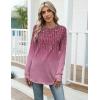 Zeagoo Women’s Casual Long Sleeve Shirts Crew Neck Round Hem Loose T-Shirts Tunic Tops with Thumb Holes(Purple Willow)