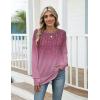 Zeagoo Women’s Casual Long Sleeve Shirts Crew Neck Round Hem Loose T-Shirts Tunic Tops with Thumb Holes(Purple Willow)