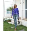 Zeagoo Women’s Casual Long Sleeve Shirts Crew Neck Round Hem Loose T-Shirts Tunic Tops with Thumb Holes(Violet Print)