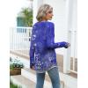 Zeagoo Women’s Casual Long Sleeve Shirts Crew Neck Round Hem Loose T-Shirts Tunic Tops with Thumb Holes(Violet Print)