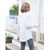 Zeagoo Women’s Casual Long Sleeve Shirts Crew Neck Round Hem Loose T-Shirts Tunic Tops with Thumb Holes(White)