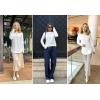 Zeagoo Women’s Casual Long Sleeve Shirts Crew Neck Round Hem Loose T-Shirts Tunic Tops with Thumb Holes(White)