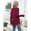 Zeagoo Women’s Casual Long Sleeve Shirts Crew Neck Round Hem Loose T-Shirts Tunic Tops with Thumb Holes(Wine Red)