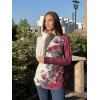 Zeagoo Women’s Casual Long Sleeve Shirts Crew Neck Round Hem Loose T-Shirts Tunic Tops with Thumb Holes(Wine Rose)