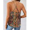 Zeagoo Women’s Cowl Neck Satin Camisole Sleeveless Sexy Spaghetti Strap Silk Cami Backless Tank Tops Halter Basic Tank Shirts(Boho Pattern Mz271)