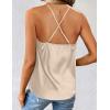 Zeagoo Women’s Cowl Neck Satin Camisole Sleeveless Sexy Spaghetti Strap Silk Cami Backless Tank Tops Halter Basic Tank Shirts(Light Champagne)