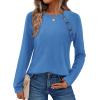 Zeagoo Womens Long Sleeve Tshirts Casual Tunic Tops Work Fashion Cute Sweaters Fall Outfits 2026 Dressy Blouse(01-blue)