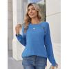 Zeagoo Womens Long Sleeve Tshirts Casual Tunic Tops Work Fashion Cute Sweaters Fall Outfits 2026 Dressy Blouse(01-blue)