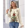 Zeagoo Womens Long Sleeve Tshirts Casual Tunic Tops Work Fashion Cute Sweaters Fall Outfits 2026 Dressy Blouse(01-floral Christmas)