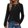 Zeagoo Womens Long Sleeve Tshirts Casual Tunic Tops Work Fashion Cute Sweaters Fall Outfits 2026 Dressy Blouse(Black)