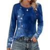 Zeagoo Womens Long Sleeve Tshirts Casual Tunic Tops Work Fashion Cute Sweaters Fall Outfits 2026 Dressy Blouse(Blue Floral)