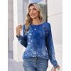 Zeagoo Womens Long Sleeve Tshirts Casual Tunic Tops Work Fashion Cute Sweaters Fall Outfits 2026 Dressy Blouse(Blue Floral)