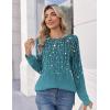 Zeagoo Womens Long Sleeve Tshirts Casual Tunic Tops Work Fashion Cute Sweaters Fall Outfits 2026 Dressy Blouse(Blue-green)