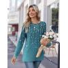 Zeagoo Womens Long Sleeve Tshirts Casual Tunic Tops Work Fashion Cute Sweaters Fall Outfits 2026 Dressy Blouse(Blue-green)
