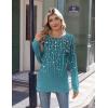 Zeagoo Womens Long Sleeve Tshirts Casual Tunic Tops Work Fashion Cute Sweaters Fall Outfits 2026 Dressy Blouse(Blue-green)