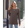 Zeagoo Womens Long Sleeve Tshirts Casual Tunic Tops Work Fashion Cute Sweaters Fall Outfits 2026 Dressy Blouse(Brown)