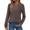 Zeagoo Womens Long Sleeve Tshirts Casual Tunic Tops Work Fashion Cute Sweaters Fall Outfits 2026 Dressy Blouse(Brown)