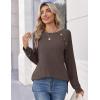 Zeagoo Womens Long Sleeve Tshirts Casual Tunic Tops Work Fashion Cute Sweaters Fall Outfits 2026 Dressy Blouse(Brown)