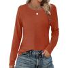 Zeagoo Womens Long Sleeve Tshirts Casual Tunic Tops Work Fashion Cute Sweaters Fall Outfits 2026 Dressy Blouse(Caramel)