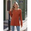 Zeagoo Womens Long Sleeve Tshirts Casual Tunic Tops Work Fashion Cute Sweaters Fall Outfits 2026 Dressy Blouse(Caramel)