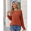 Zeagoo Womens Long Sleeve Tshirts Casual Tunic Tops Work Fashion Cute Sweaters Fall Outfits 2026 Dressy Blouse(Caramel)