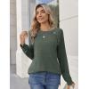 Zeagoo Womens Long Sleeve Tshirts Casual Tunic Tops Work Fashion Cute Sweaters Fall Outfits 2026 Dressy Blouse(Green)