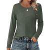 Zeagoo Womens Long Sleeve Tshirts Casual Tunic Tops Work Fashion Cute Sweaters Fall Outfits 2026 Dressy Blouse(Green)