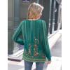 Zeagoo Womens Long Sleeve Tshirts Casual Tunic Tops Work Fashion Cute Sweaters Fall Outfits 2026 Dressy Blouse(Green Floral)