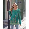 Zeagoo Womens Long Sleeve Tshirts Casual Tunic Tops Work Fashion Cute Sweaters Fall Outfits 2026 Dressy Blouse(Green Floral)