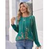 Zeagoo Womens Long Sleeve Tshirts Casual Tunic Tops Work Fashion Cute Sweaters Fall Outfits 2026 Dressy Blouse(Green Floral)