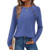 Zeagoo Womens Long Sleeve Tshirts Casual Tunic Tops Work Fashion Cute Sweaters Fall Outfits 2026 Dressy Blouse(Royal Blue)