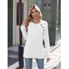 Zeagoo Womens Long Sleeve Tshirts Casual Tunic Tops Work Fashion Cute Sweaters Fall Outfits 2026 Dressy Blouse(White)