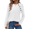 Zeagoo Womens Long Sleeve Tshirts Casual Tunic Tops Work Fashion Cute Sweaters Fall Outfits 2026 Dressy Blouse(White)
