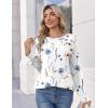 Zeagoo Womens Long Sleeve Tshirts Casual Tunic Tops Work Fashion Cute Sweaters Fall Outfits 2026 Dressy Blouse(White Floral)