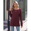 Zeagoo Womens Long Sleeve Tshirts Casual Tunic Tops Work Fashion Cute Sweaters Fall Outfits 2026 Dressy Blouse(Wine Red)