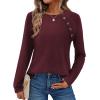 Zeagoo Womens Long Sleeve Tshirts Casual Tunic Tops Work Fashion Cute Sweaters Fall Outfits 2026 Dressy Blouse(Wine Red)