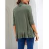 Zeagoo Women’s Open Front Cardigan 3/4 Sleeve Draped Ruffles Soft Knit Sweaters S-3XL(Army Green)