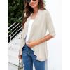 Zeagoo Women’s Open Front Cardigan 3/4 Sleeve Draped Ruffles Soft Knit Sweaters S-3XL(Beige)