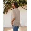 Zeagoo Women’s Open Front Cardigan 3/4 Sleeve Draped Ruffles Soft Knit Sweaters S-3XL(Khaki)