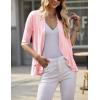 Zeagoo Women’s Open Front Cardigan 3/4 Sleeve Draped Ruffles Soft Knit Sweaters S-3XL(Pink)