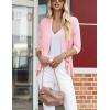Zeagoo Women’s Open Front Cardigan 3/4 Sleeve Draped Ruffles Soft Knit Sweaters S-3XL(Pink)