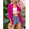 Zeagoo Women’s Open Front Cardigan 3/4 Sleeve Draped Ruffles Soft Knit Sweaters S-3XL(Rose)