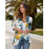Zeagoo Women’s Open Front Cardigan 3/4 Sleeve Draped Ruffles Soft Knit Sweaters S-3XL(Tye Dye Flower)