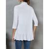 Zeagoo Women’s Open Front Cardigan 3/4 Sleeve Draped Ruffles Soft Knit Sweaters S-3XL(White)