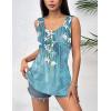 Zeagoo Women’s Summer Tank Tops 2026 Pleated Crew Neck Floral Solid Loose Fit Casual Sleeveless Flowy Boho Tunic Shirts(Bf202)