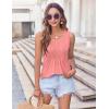 Zeagoo Women’s Summer Tank Tops 2026 Pleated Crew Neck Floral Solid Loose Fit Casual Sleeveless Flowy Boho Tunic Shirts(Coral)
