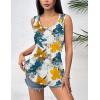 Zeagoo Women’s Summer Tank Tops 2026 Pleated Crew Neck Floral Solid Loose Fit Casual Sleeveless Flowy Boho Tunic Shirts(Floral Tye Dye)