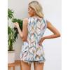 Zeagoo Women’s Summer Tank Tops 2026 Pleated Crew Neck Floral Solid Loose Fit Casual Sleeveless Flowy Boho Tunic Shirts(Leaf Print)