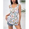 Zeagoo Women’s Summer Tank Tops 2026 Pleated Crew Neck Floral Solid Loose Fit Casual Sleeveless Flowy Boho Tunic Shirts(Leaf Print)